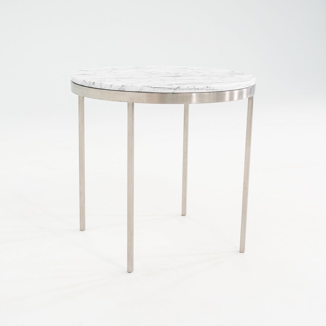 Round Steel and Marble Side Table