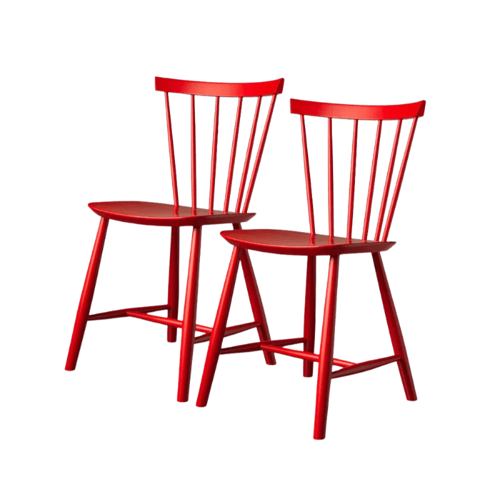 J46 Dining Chair — Mailbox Red Beech — Set of 2