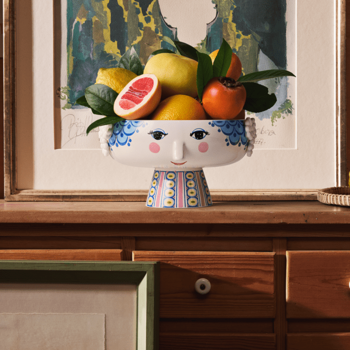 Bjørn Wiinblad Eva Bowl on Stand — Blue