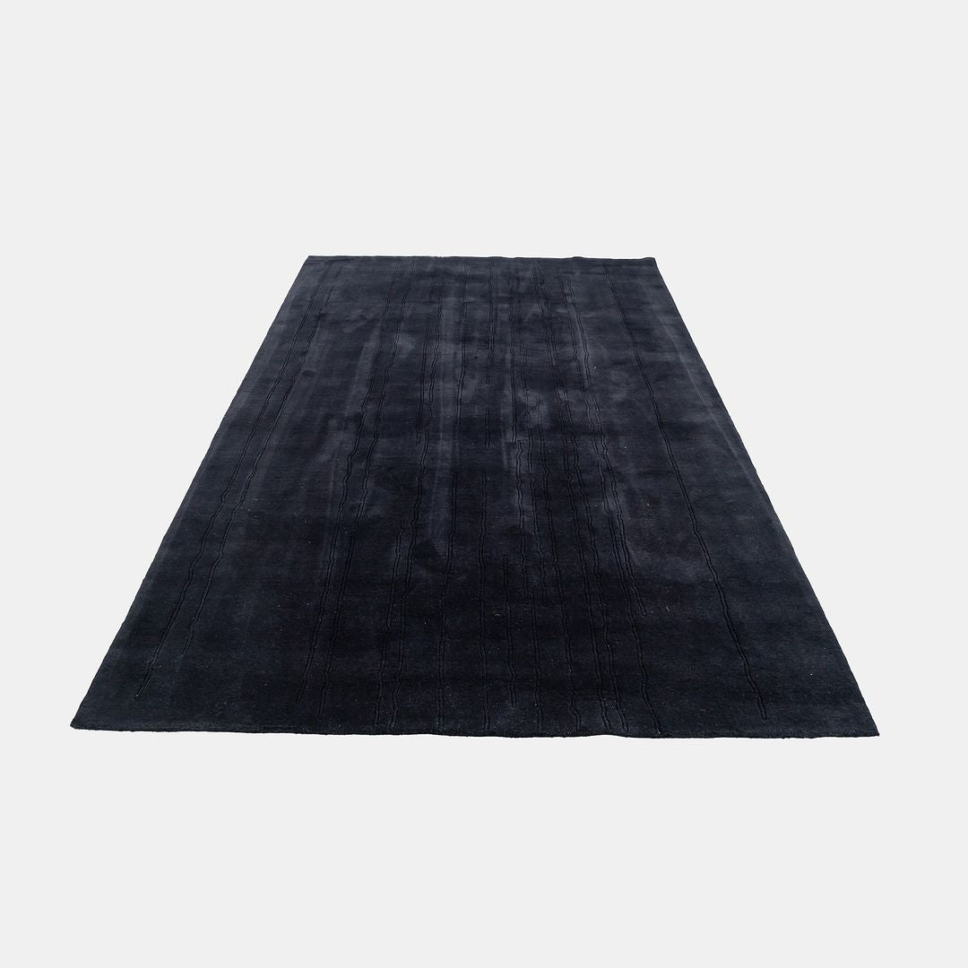 Black and Grey Woodlines Area Rug