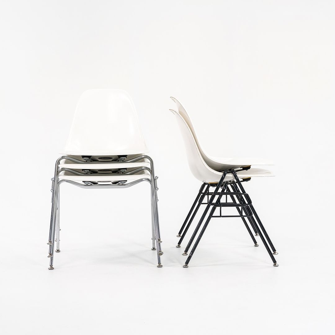 2019 Eames Modernica Stacking Side Dining Chairs in White