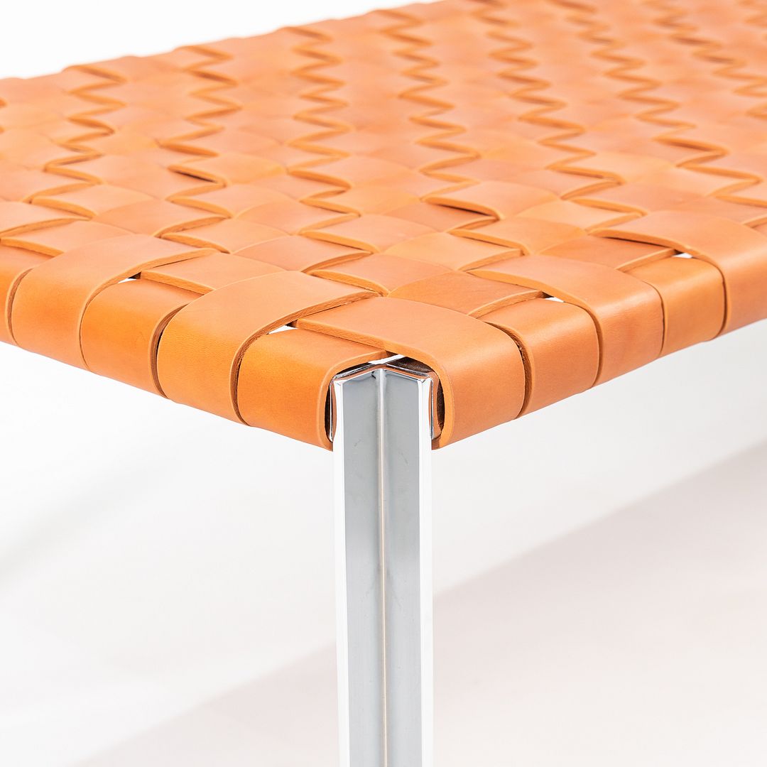 TG-18 Long Woven Leather Bench