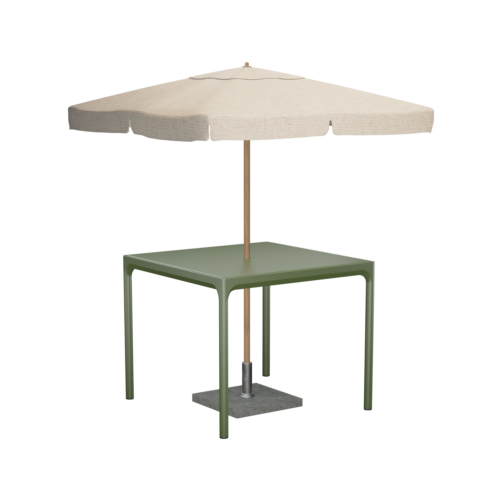 Four Aluminum Parasol Table