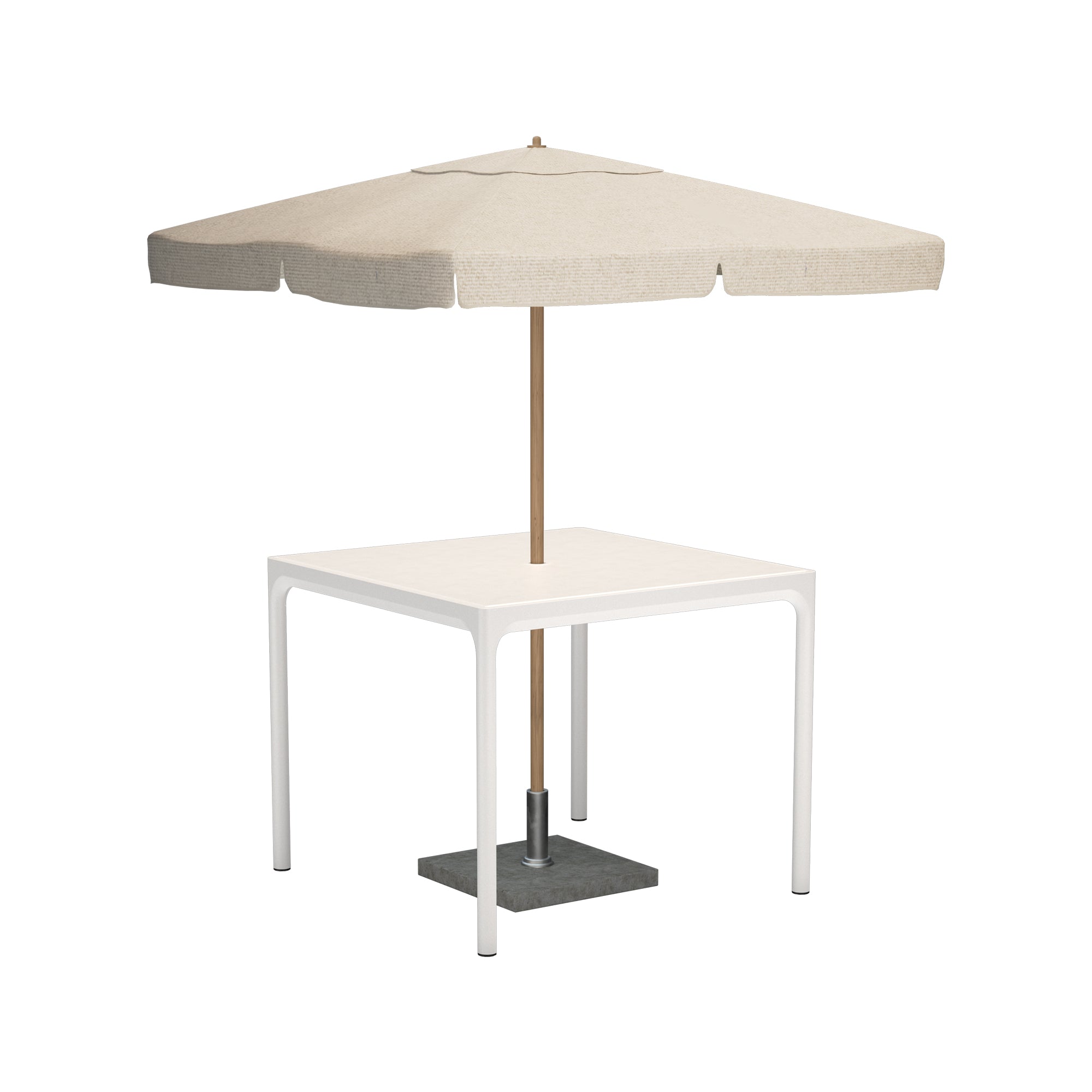 Four Aluminum Parasol Table