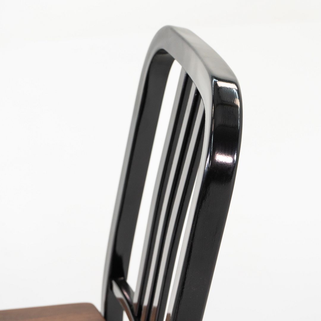 Navy Side Chair with Wood Seat