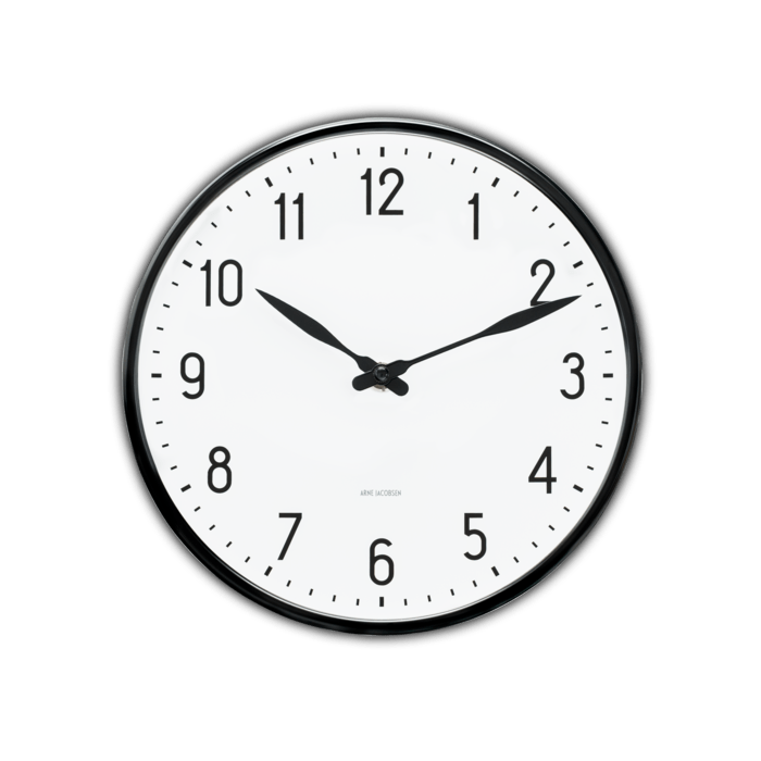 Arne Jacobsen Station Wall Clock — Medium White/Black