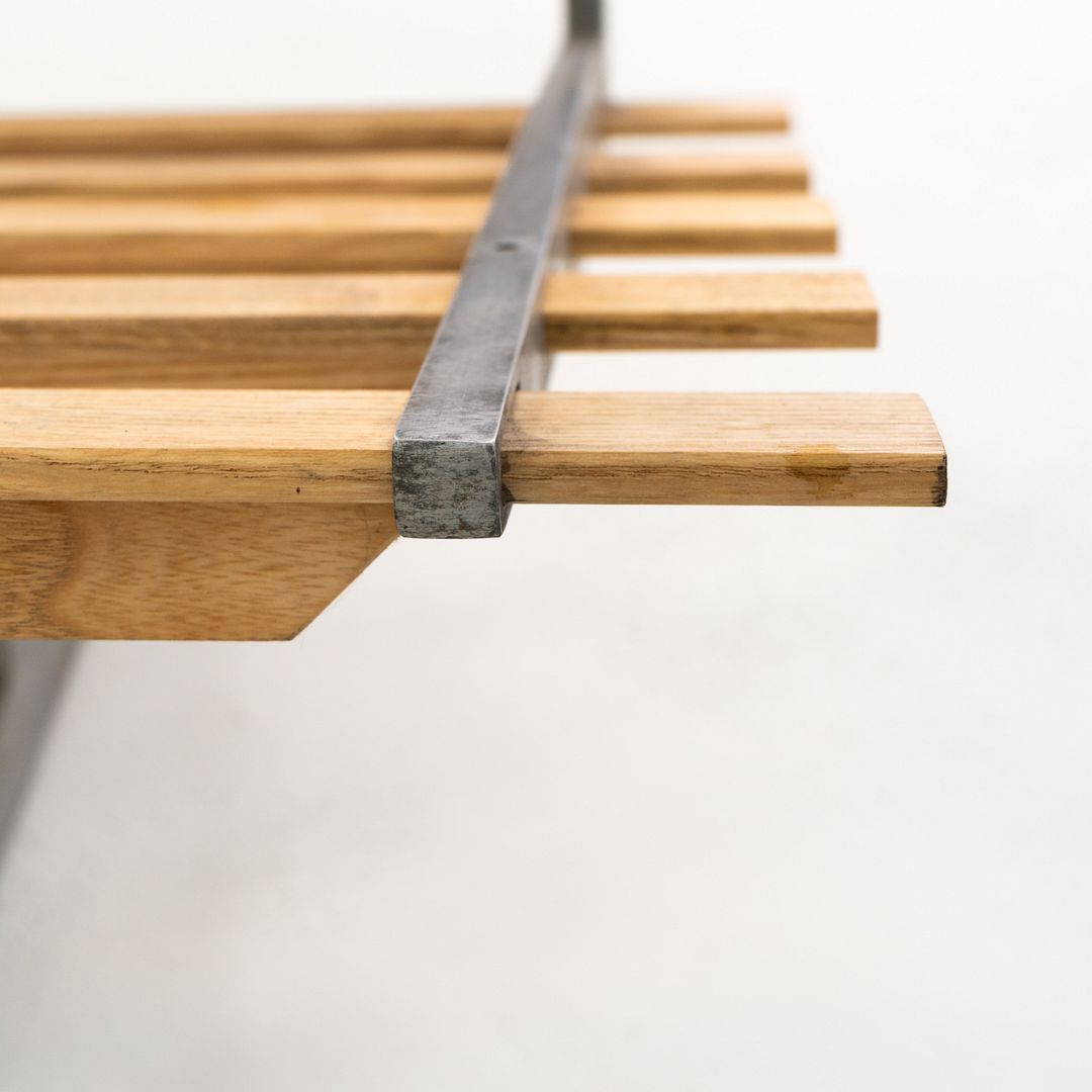 Oak and Aluminum Bench