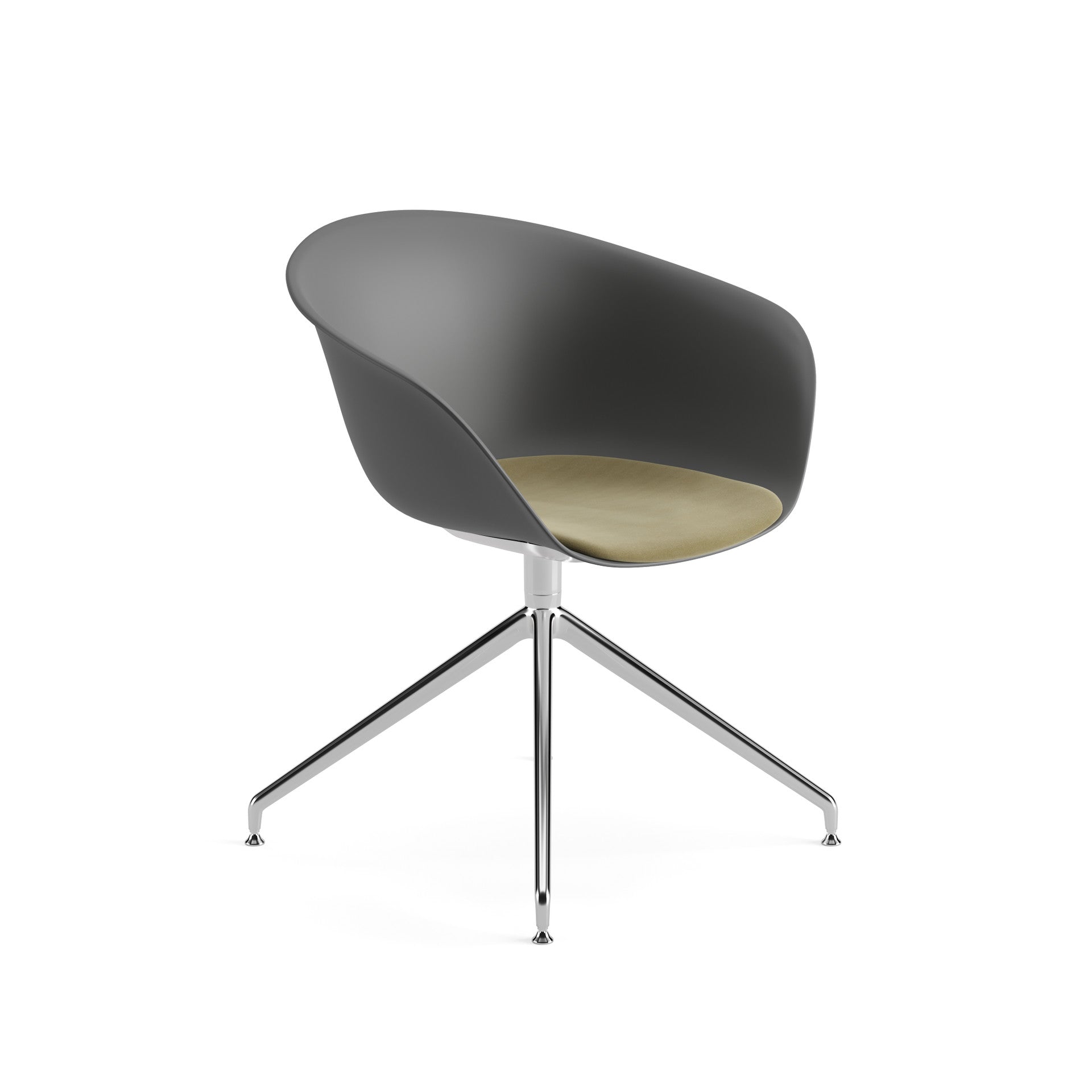 Duna 02 Armchair — Swivel Trestle on Glides with Cushion