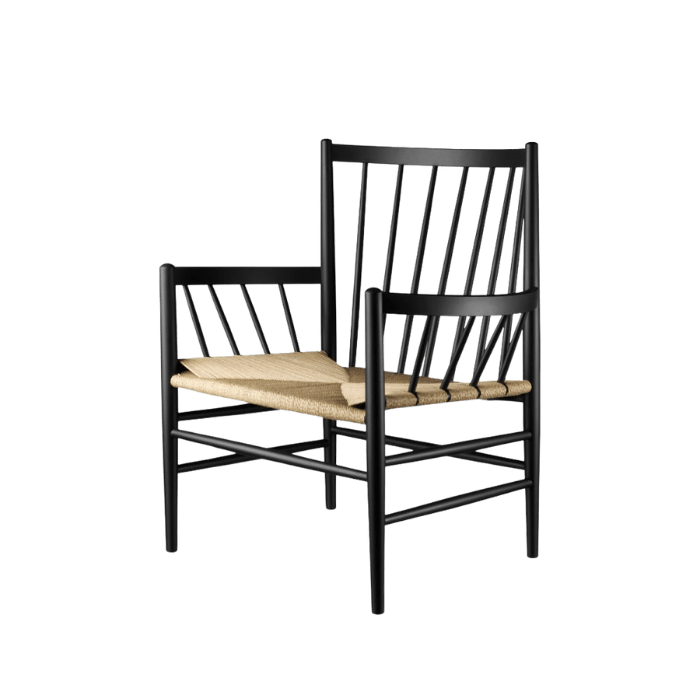 J82 Lounge Chair — Jet Black Painted Beech