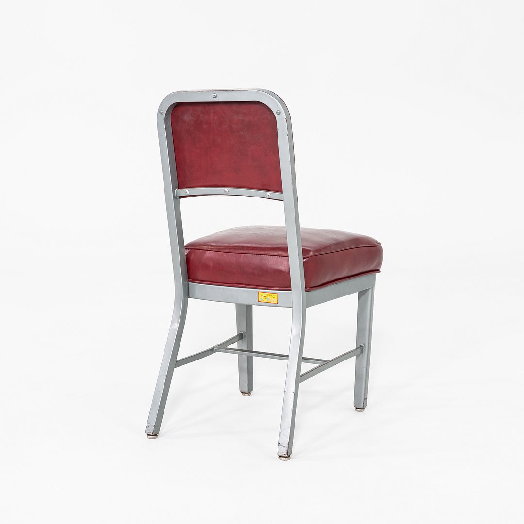 Navy Aluminum Upholstered Side Chair, Model 1002
