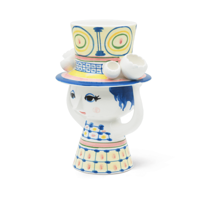 Bjørn Wiinblad Lady with Hat Vase — Blue
