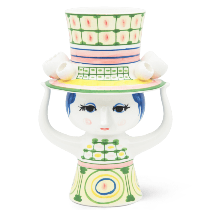 Bjørn Wiinblad Lady with Hat Vase — Green