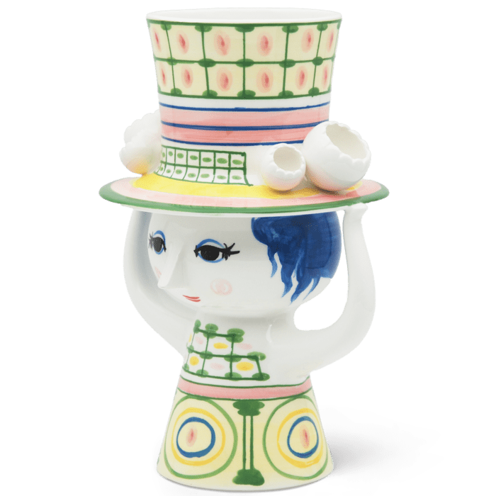 Bjørn Wiinblad Lady with Hat Vase — Green
