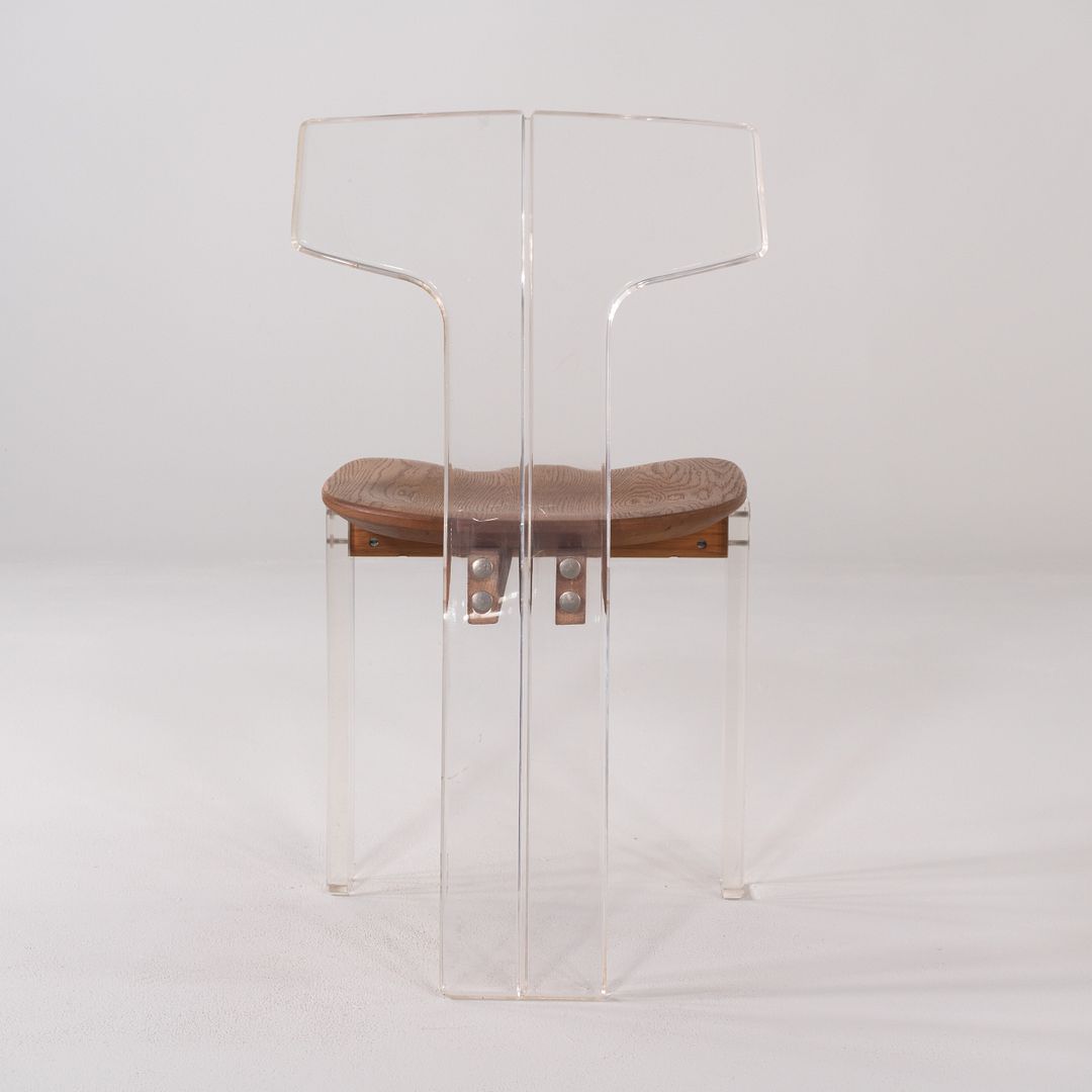 Lucite and Oak Side Chair