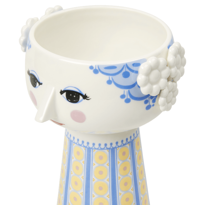 Bjørn Wiinblad Eva Vase — Light Blue/Yellow
