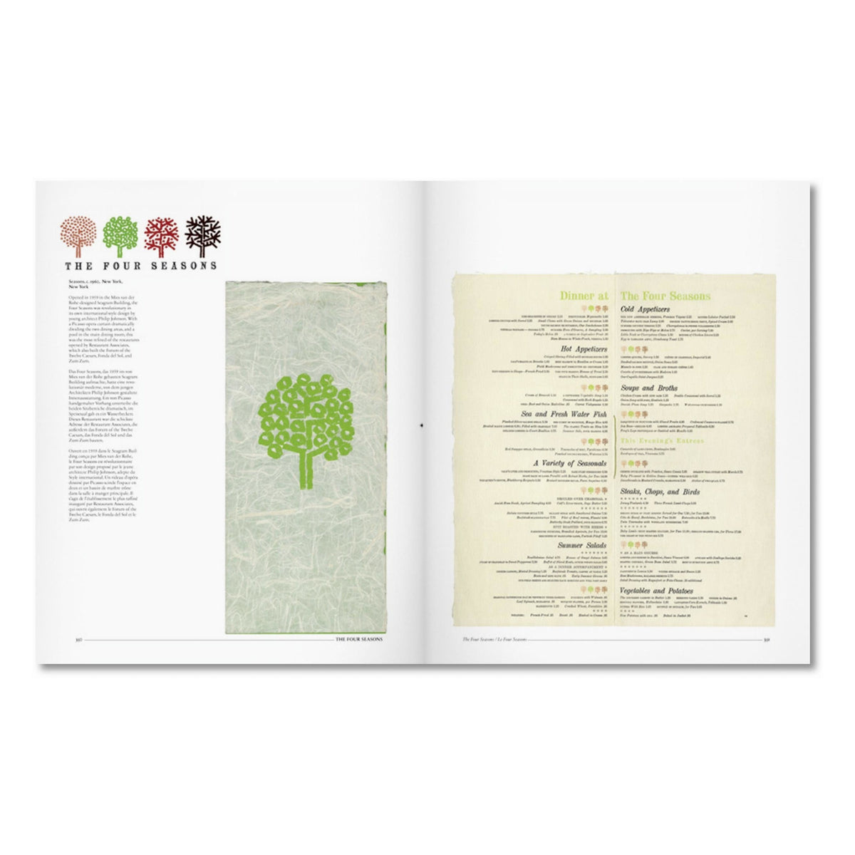 Menu Design in America (German, French, English)
