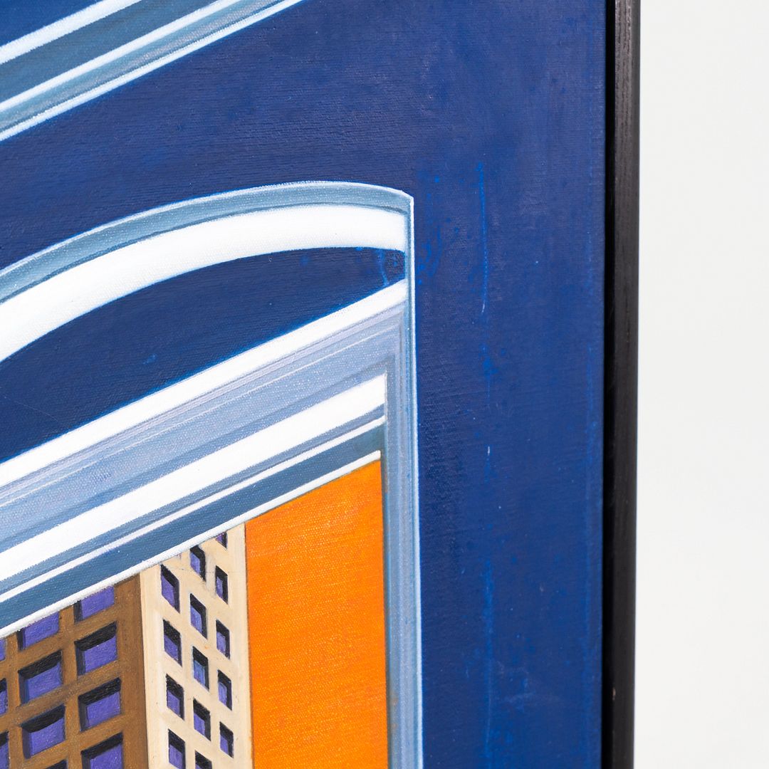 Framed Cityscape Painting