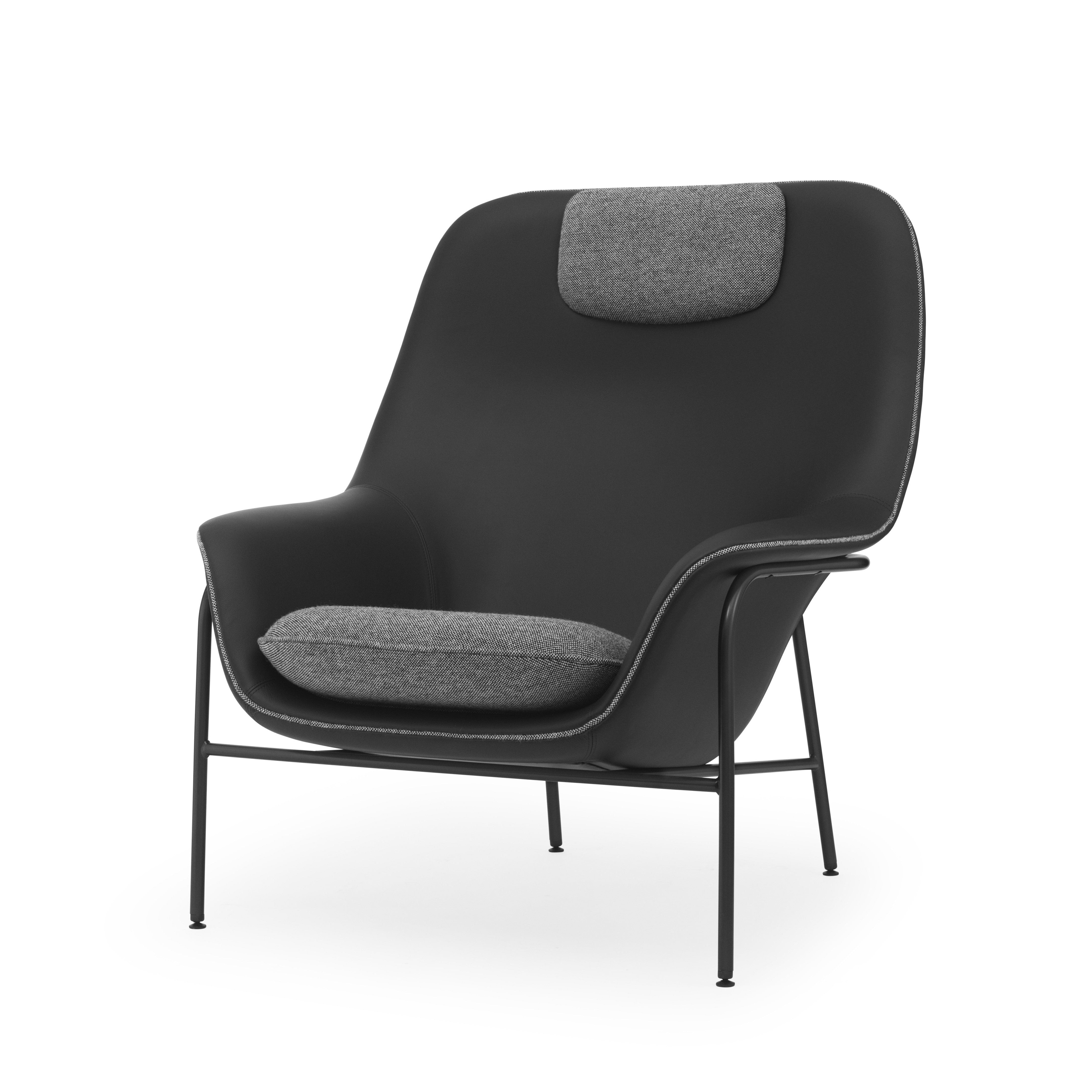 Drape Lounge Chair with Headrest — Steel