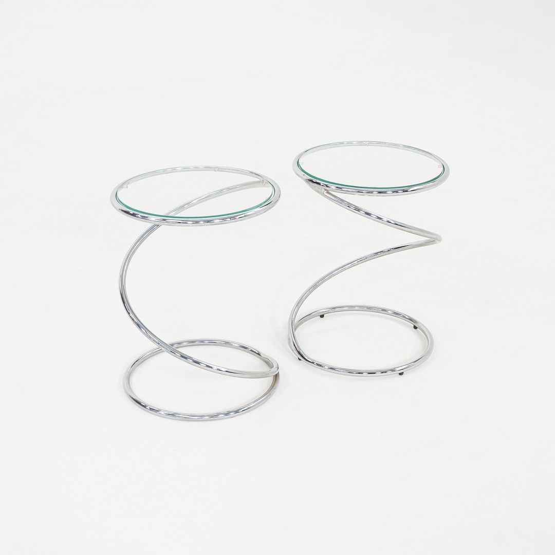 Round Chrome Side Tables