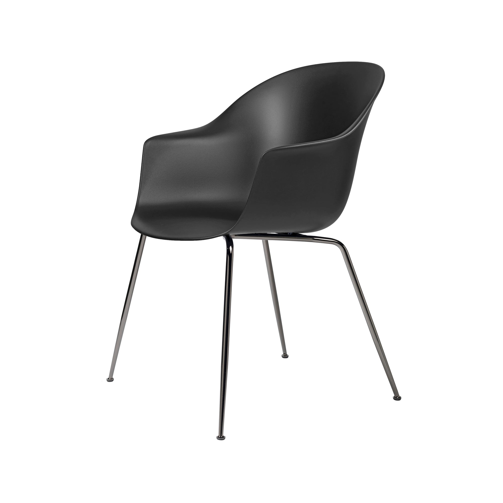 Bat Dining Chair — Un-upholstered with Metal Conic Base