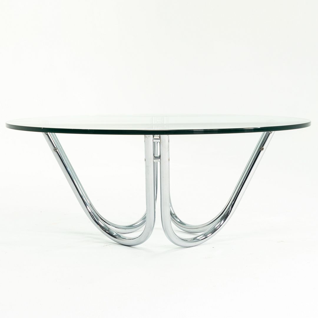 Chromed-Steel and Glass Coffee Table
