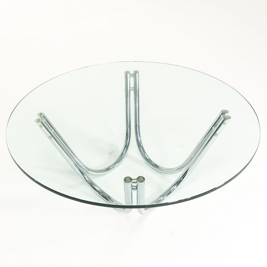 Chromed-Steel and Glass Coffee Table