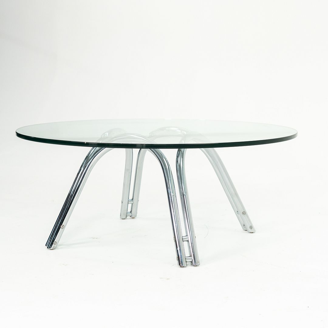 Chromed-Steel and Glass Coffee Table