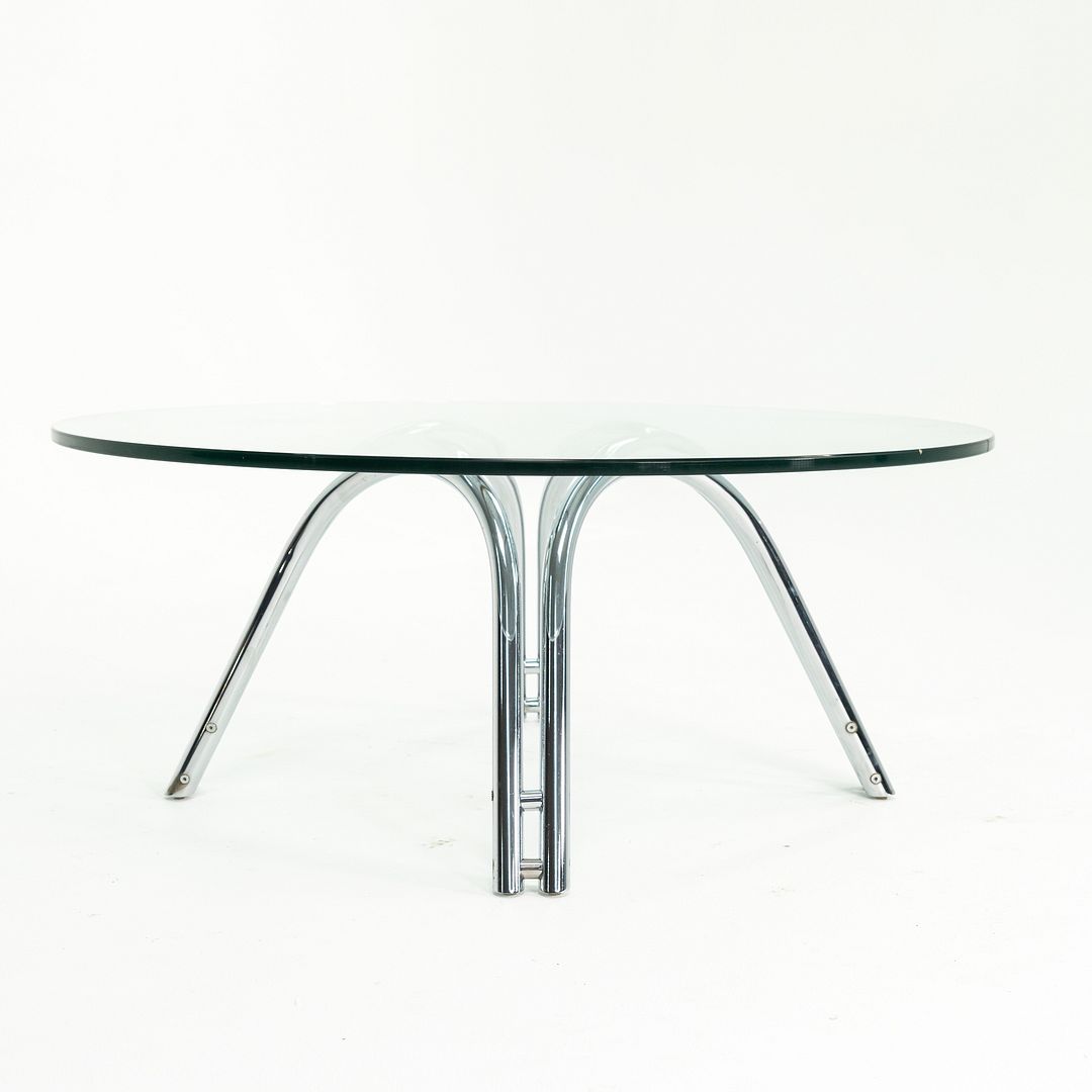 Chromed-Steel and Glass Coffee Table