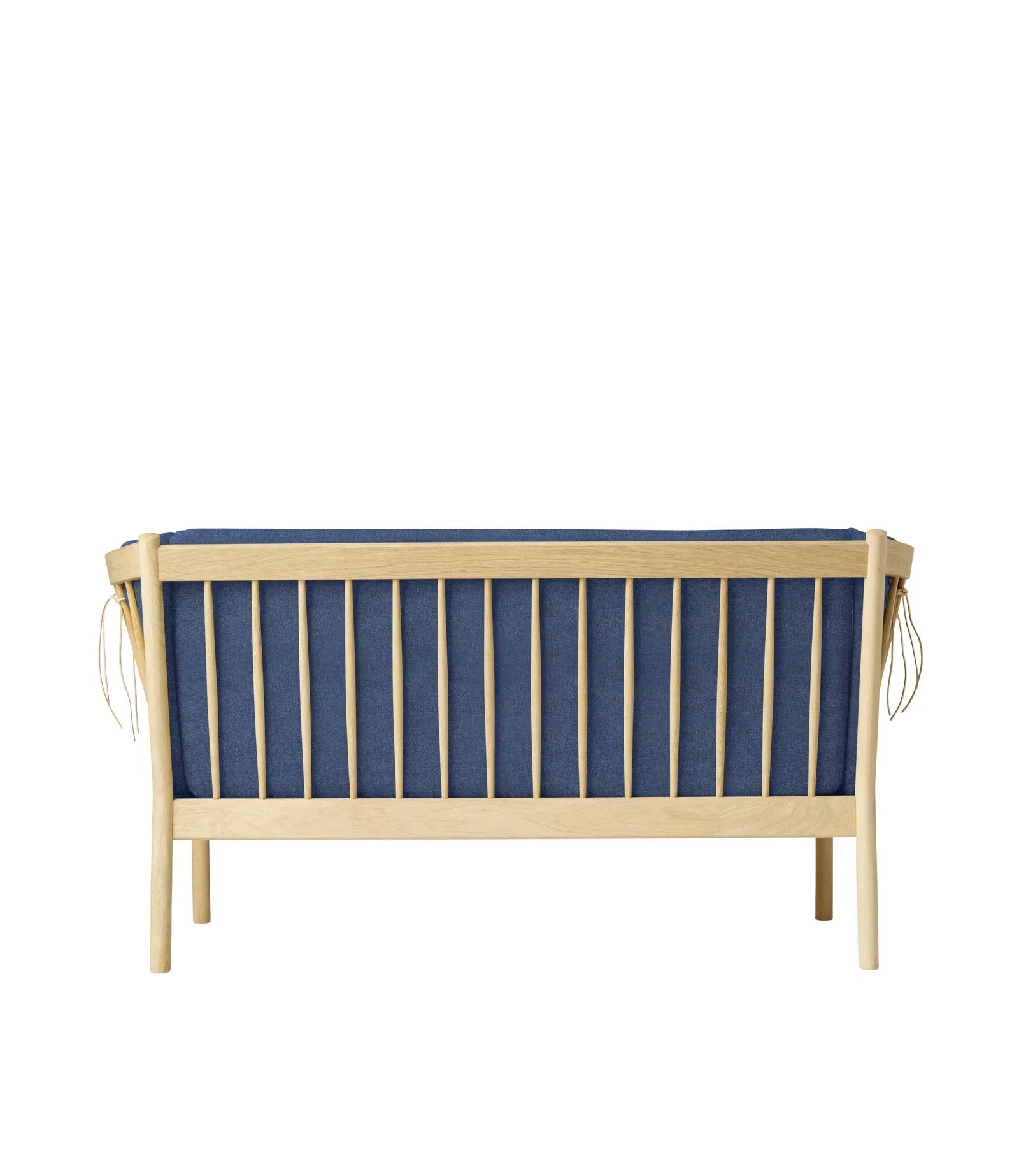 J148 2-Person Sofa — Nature Lacquered Oak/Dark Blue