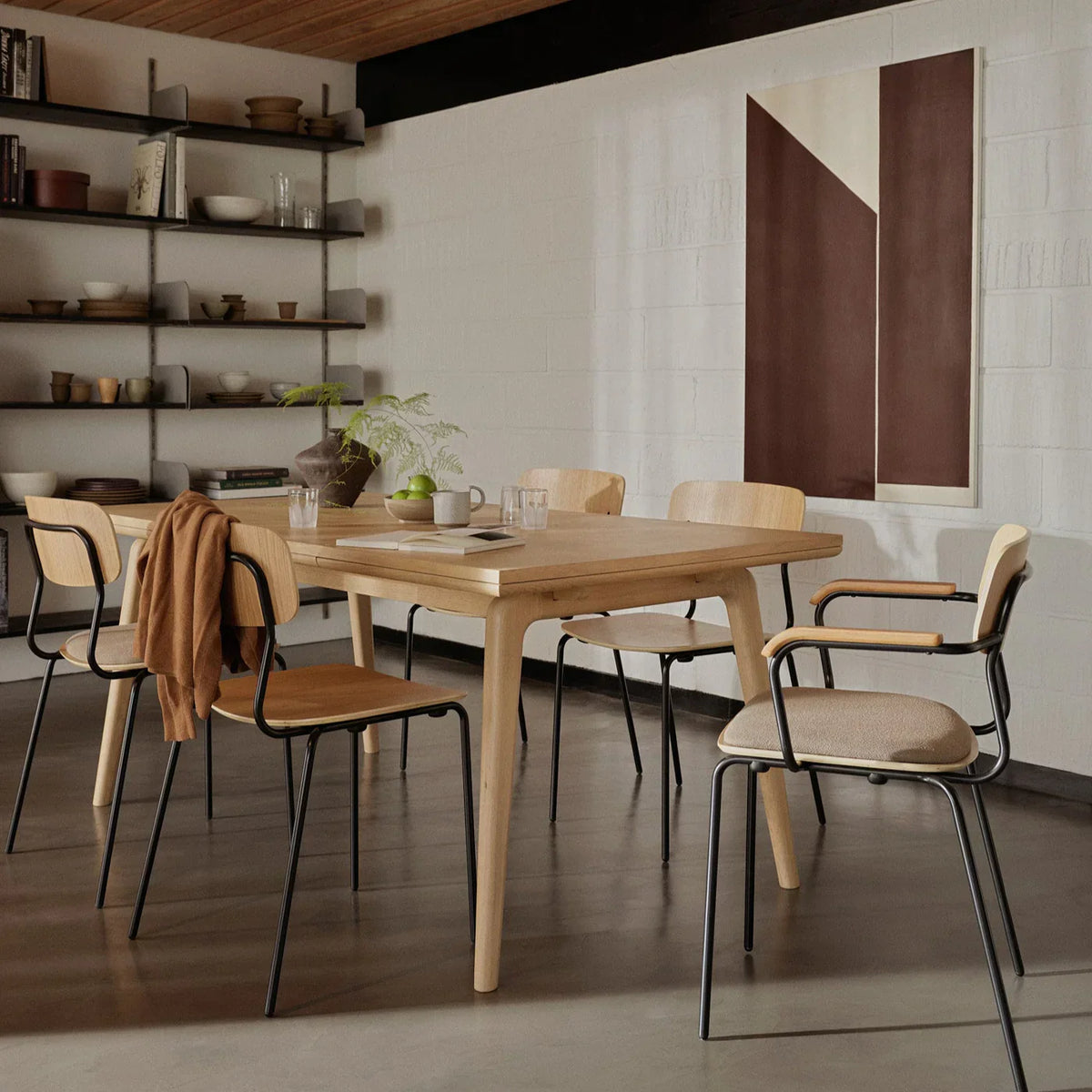 J183 Holmen Stackable Armchair — Steel Black/Taupe
