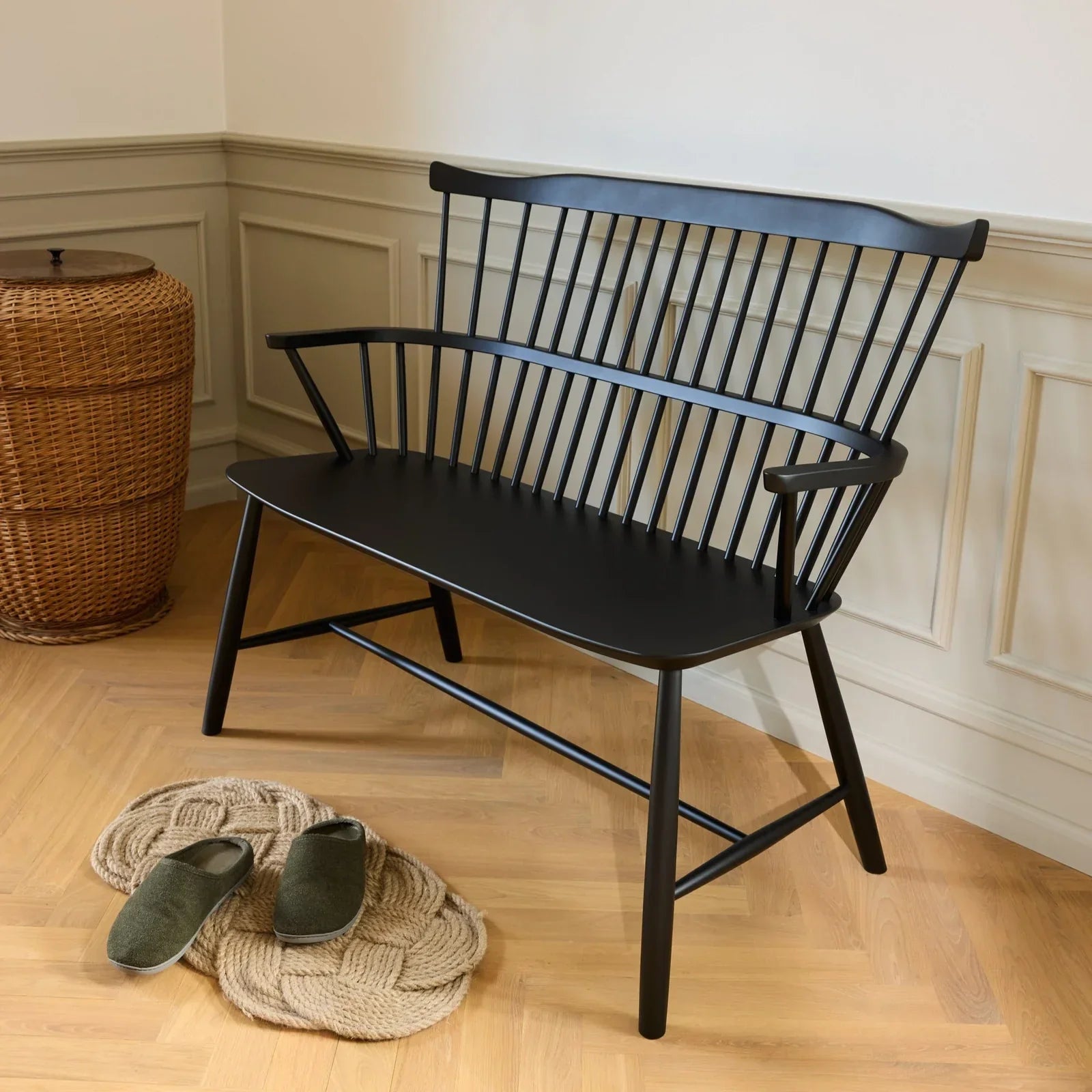 J52D Bench — Jet Black Painted Beech