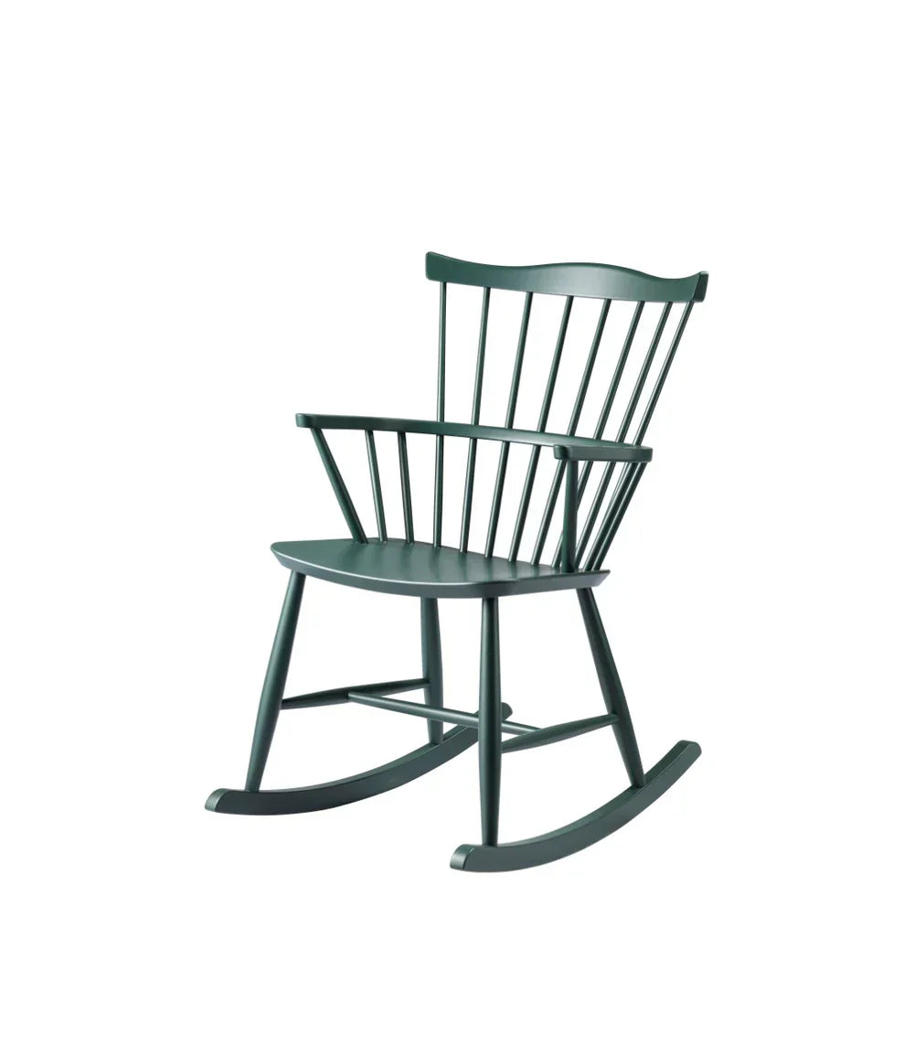 J52G Rocking Chair — Black Green Painted Beech