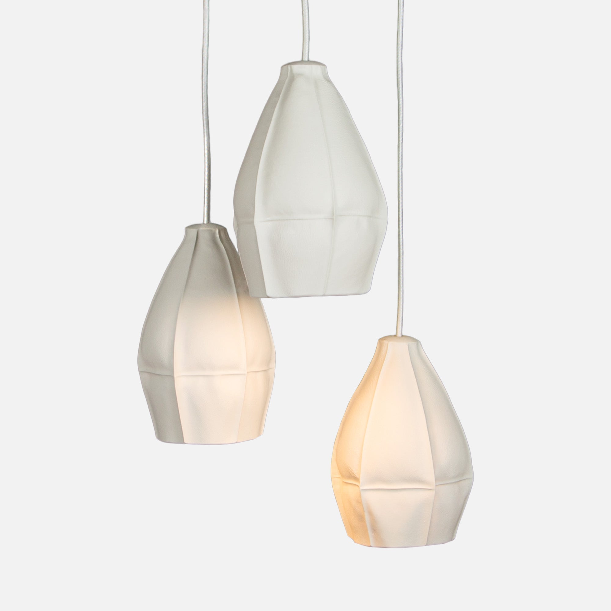 Kawa Porcelain Pendant Light — Cluster of 3