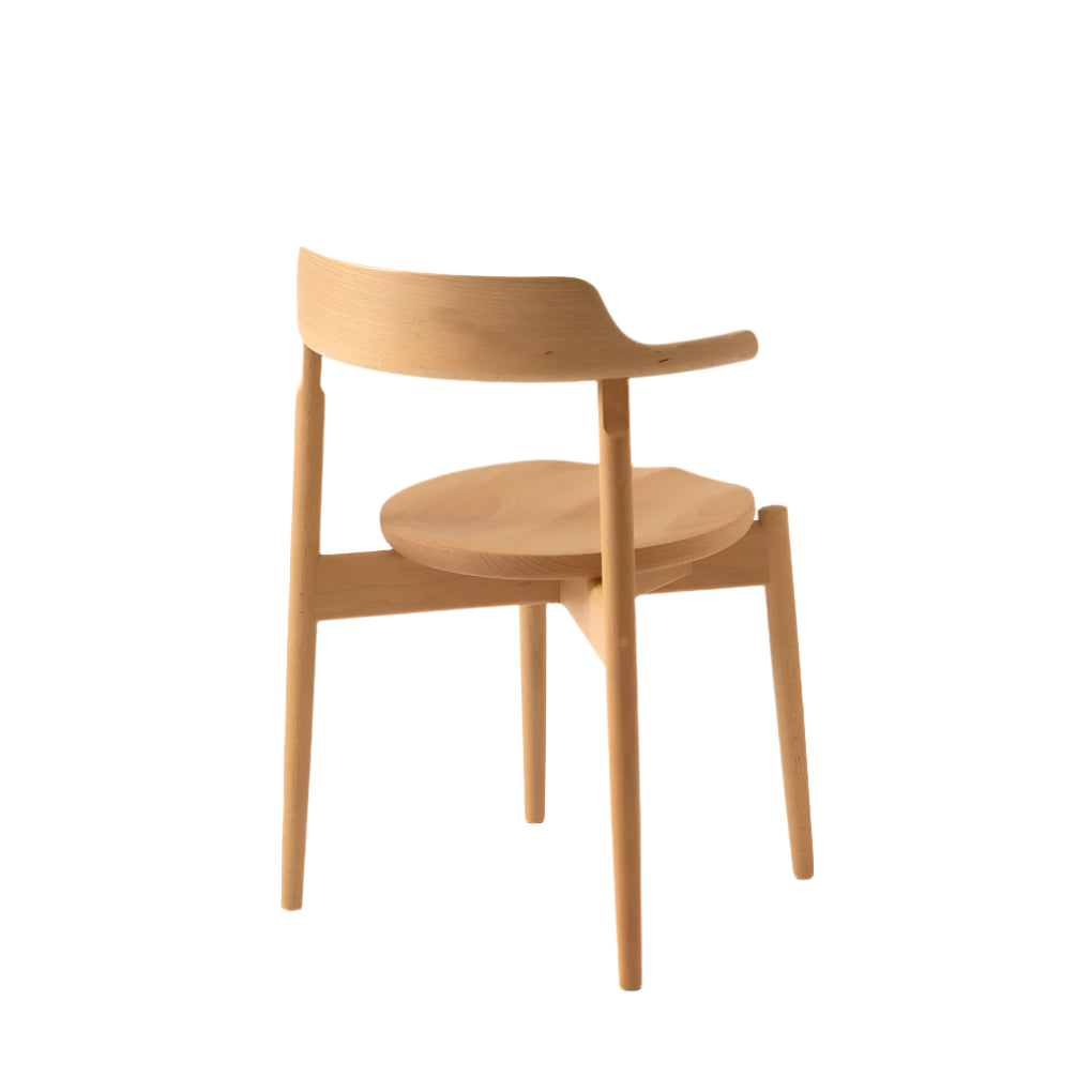 Tsubura Semi Armchair โ Wood Seat
