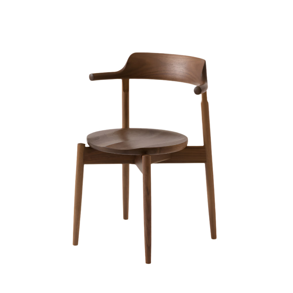 Tsubura Semi Armchair โ Wood Seat