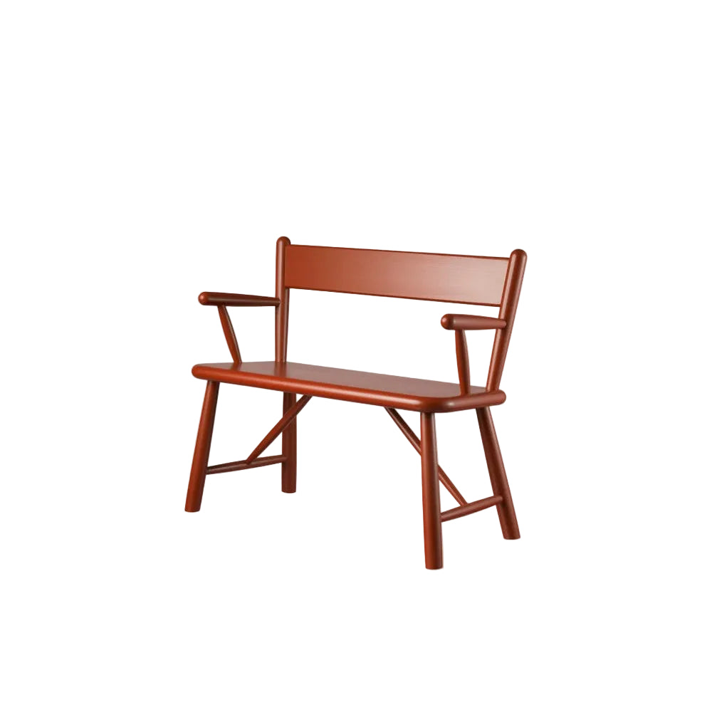 P11 Children's Bench — Red Painted Beech