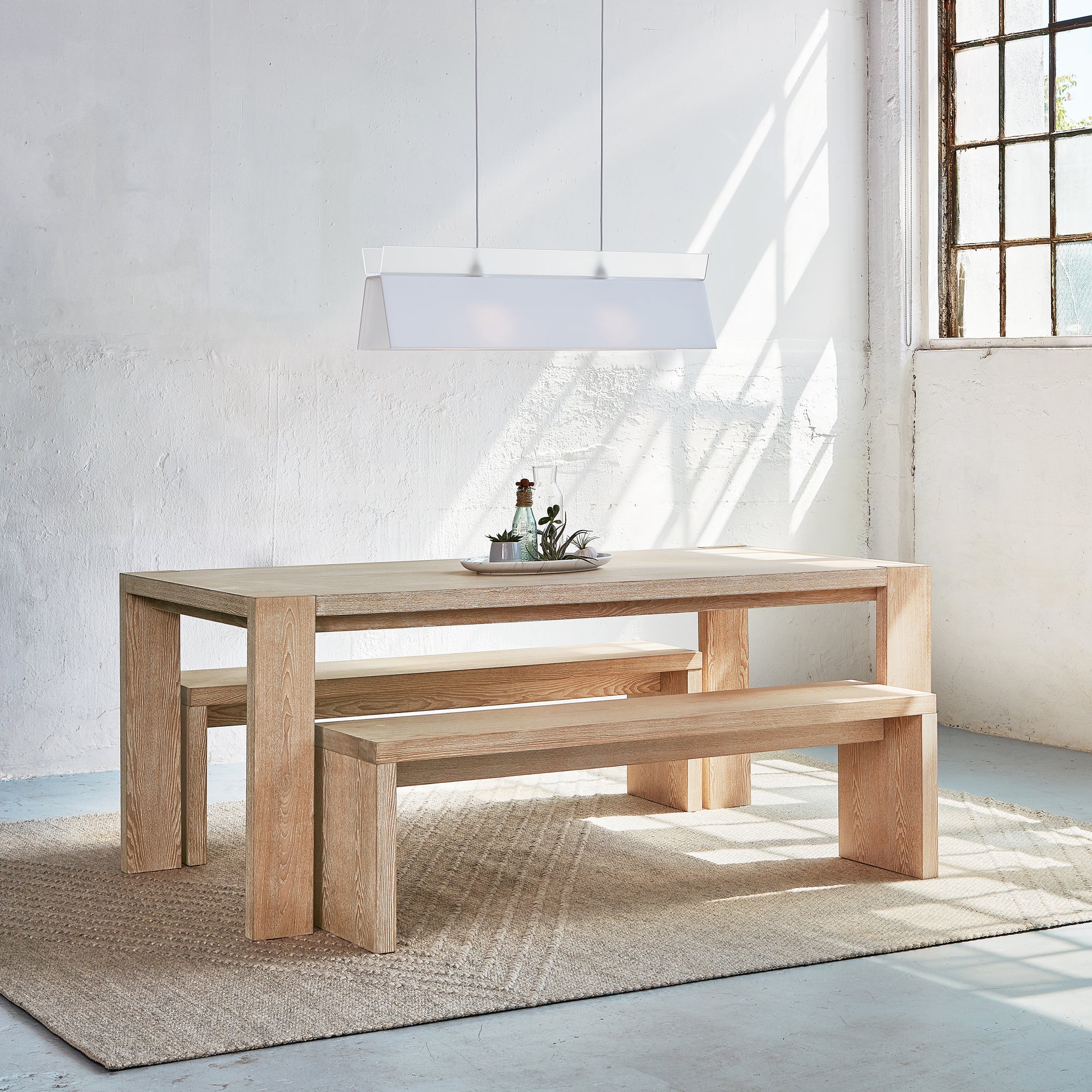 Plank Dining Table and Bench