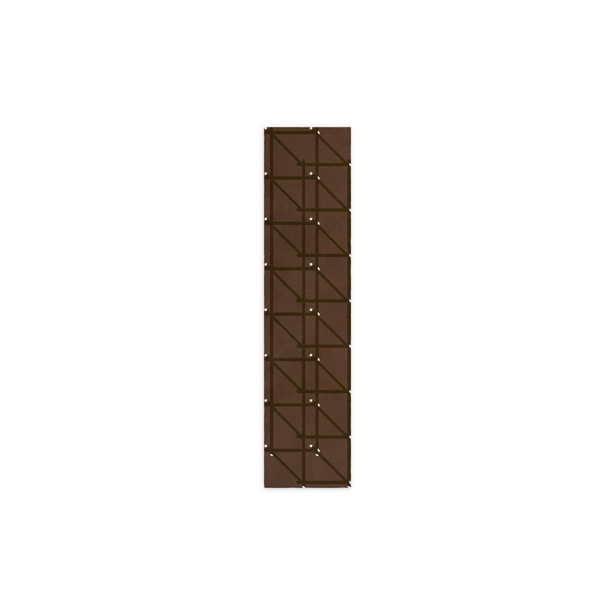 RG-01 Rug by Christian Borger, Coffee, 2½'×10', top-down view