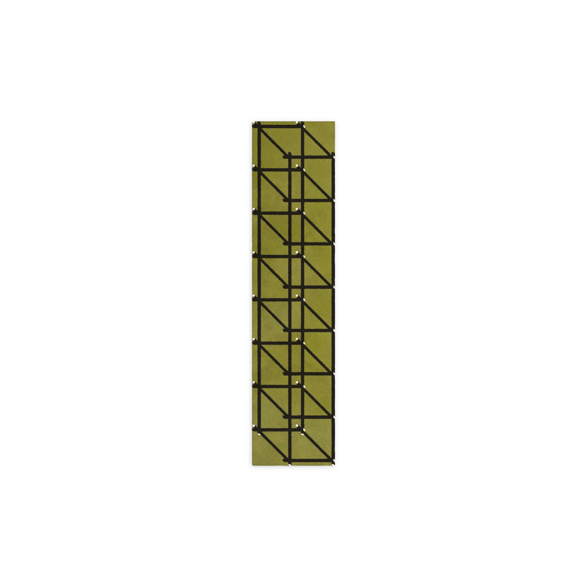 RG-01 Rug by Christian Borger, Olive, 2½'×10', top-down view