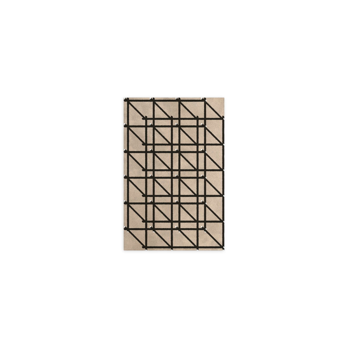 RG-01 Rug by Christian Borger, Beige, 5×8, top-down view