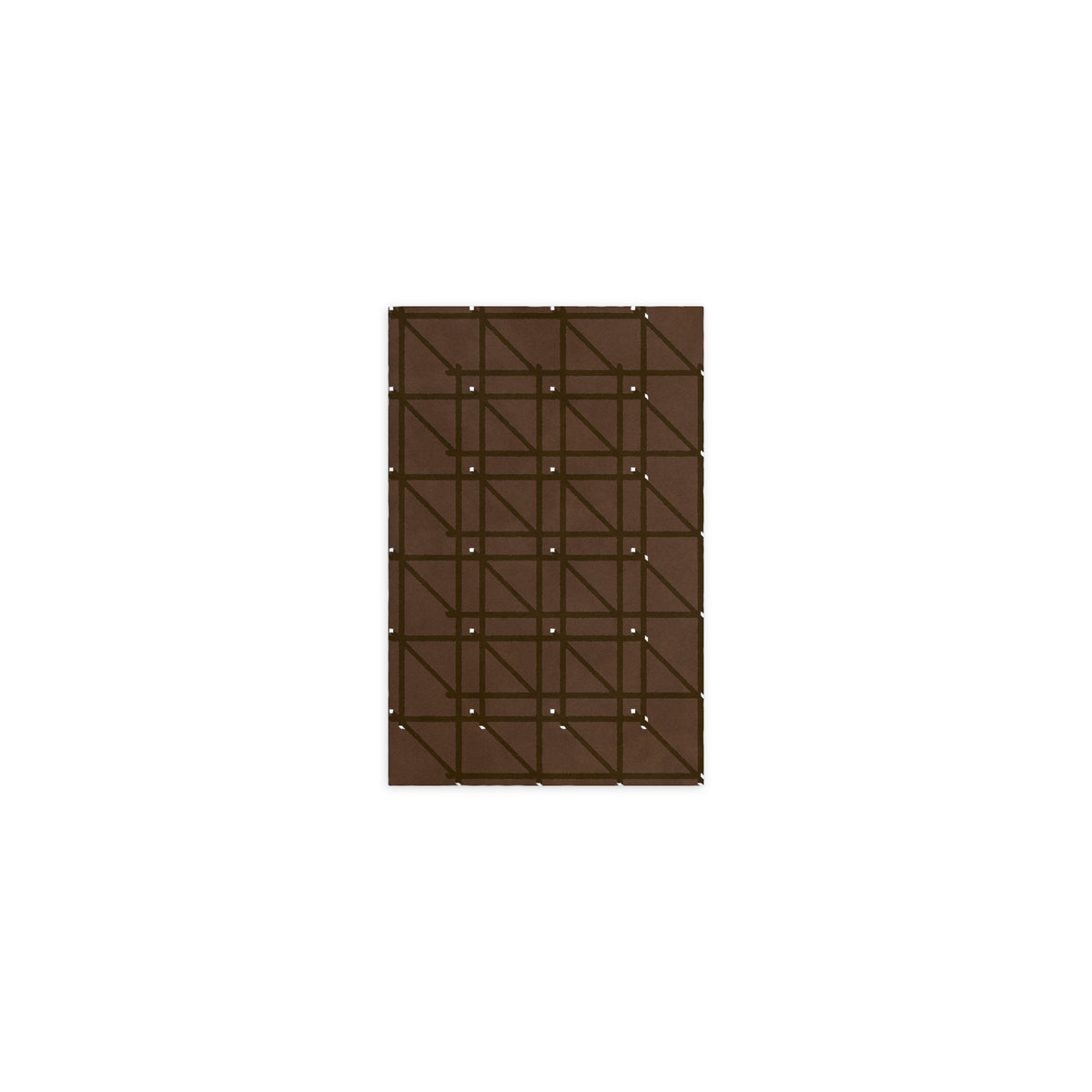 RG-01 Rug by Christian Borger, Coffee, 5×8, top-down view