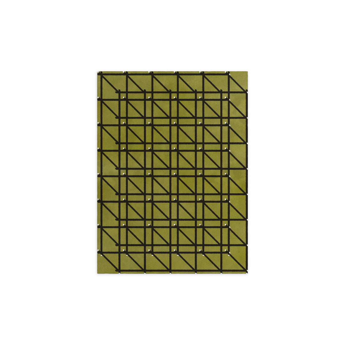 RG-01 Rug by Christian Borger, Olive, 8×10, top-down view