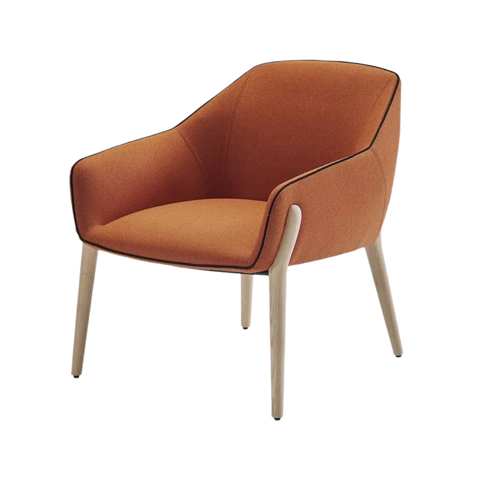 Nido Small Armchair — Wooden Legs and Piping