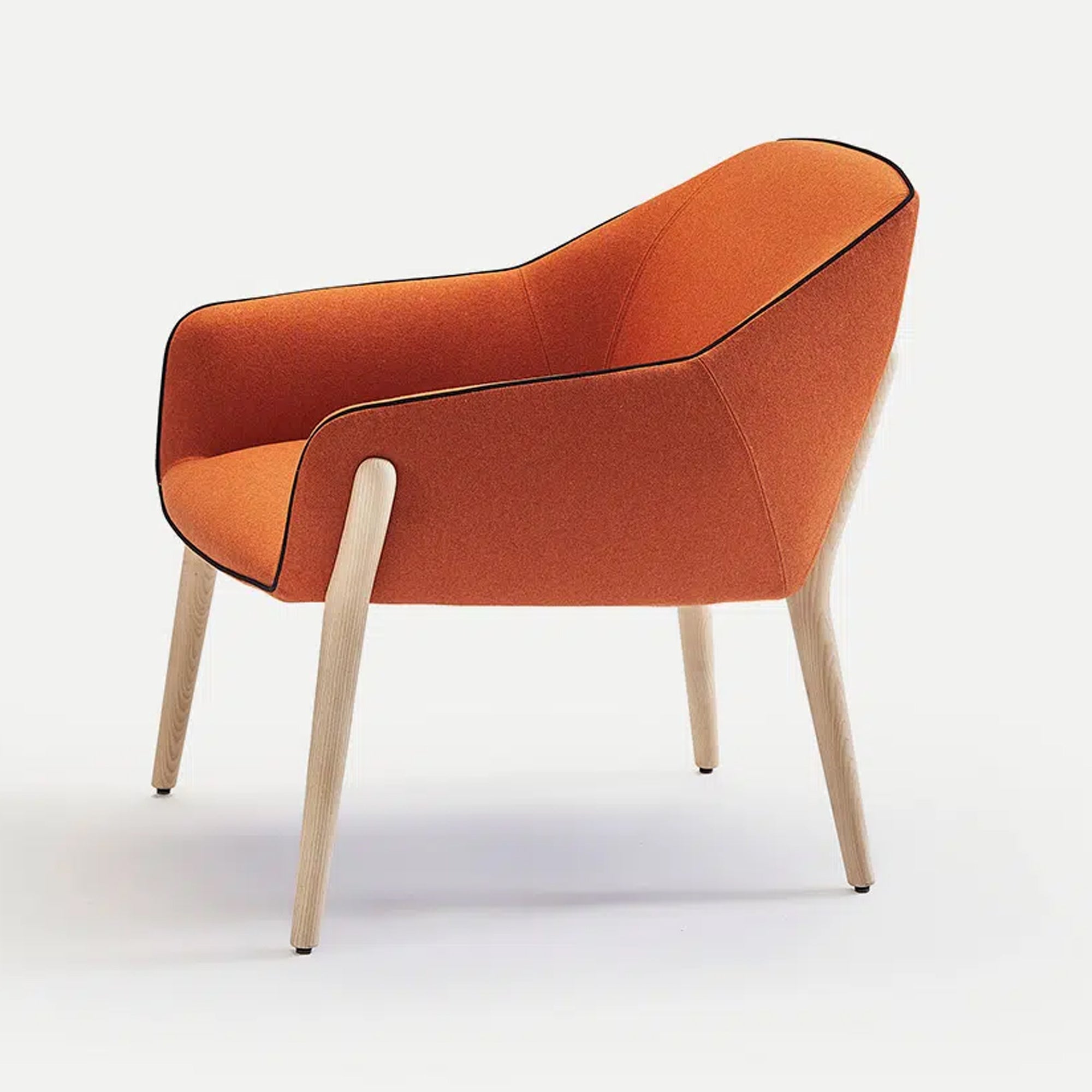 Nido Small Armchair — Wooden Legs and Piping