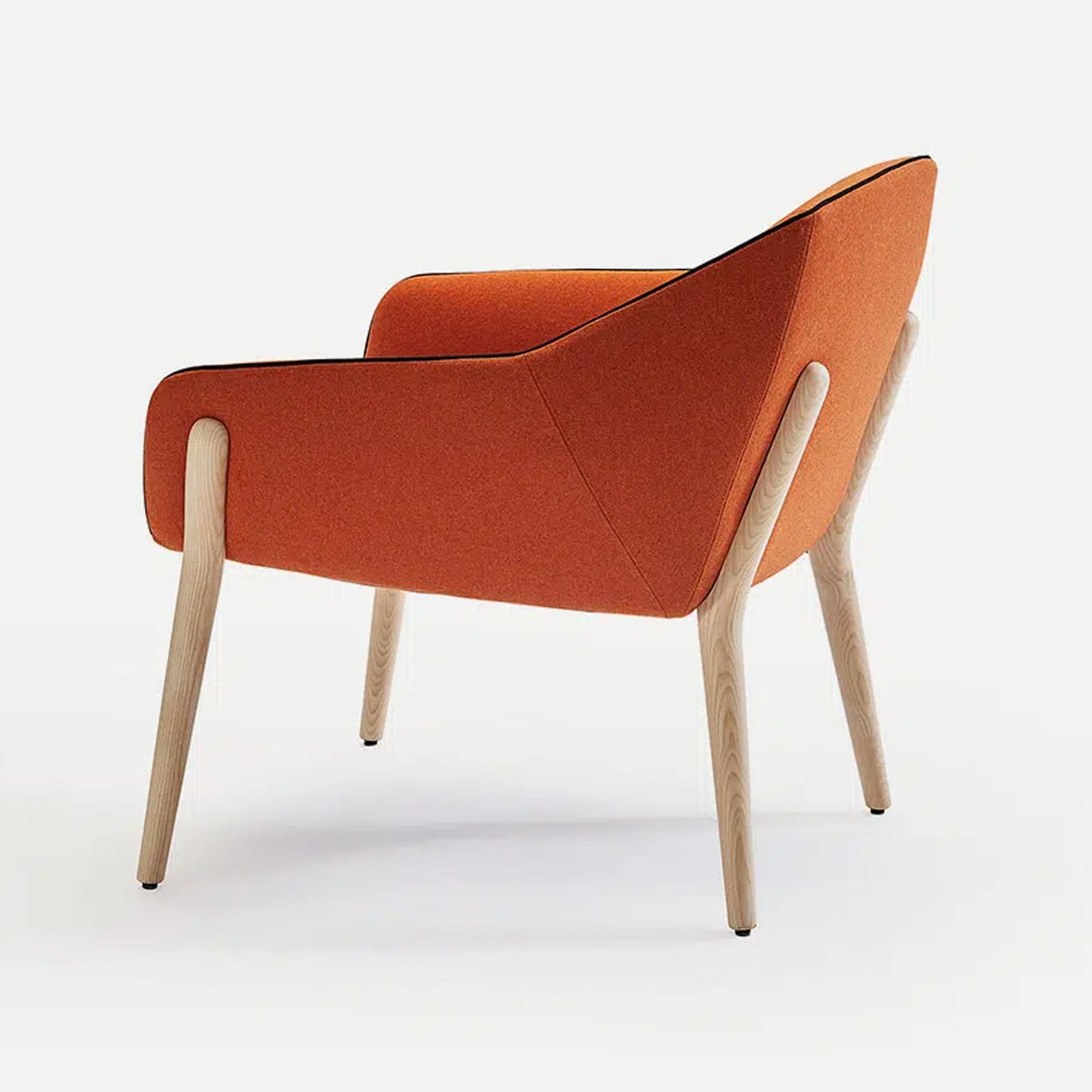 Nido Small Armchair — Wooden Legs and Piping