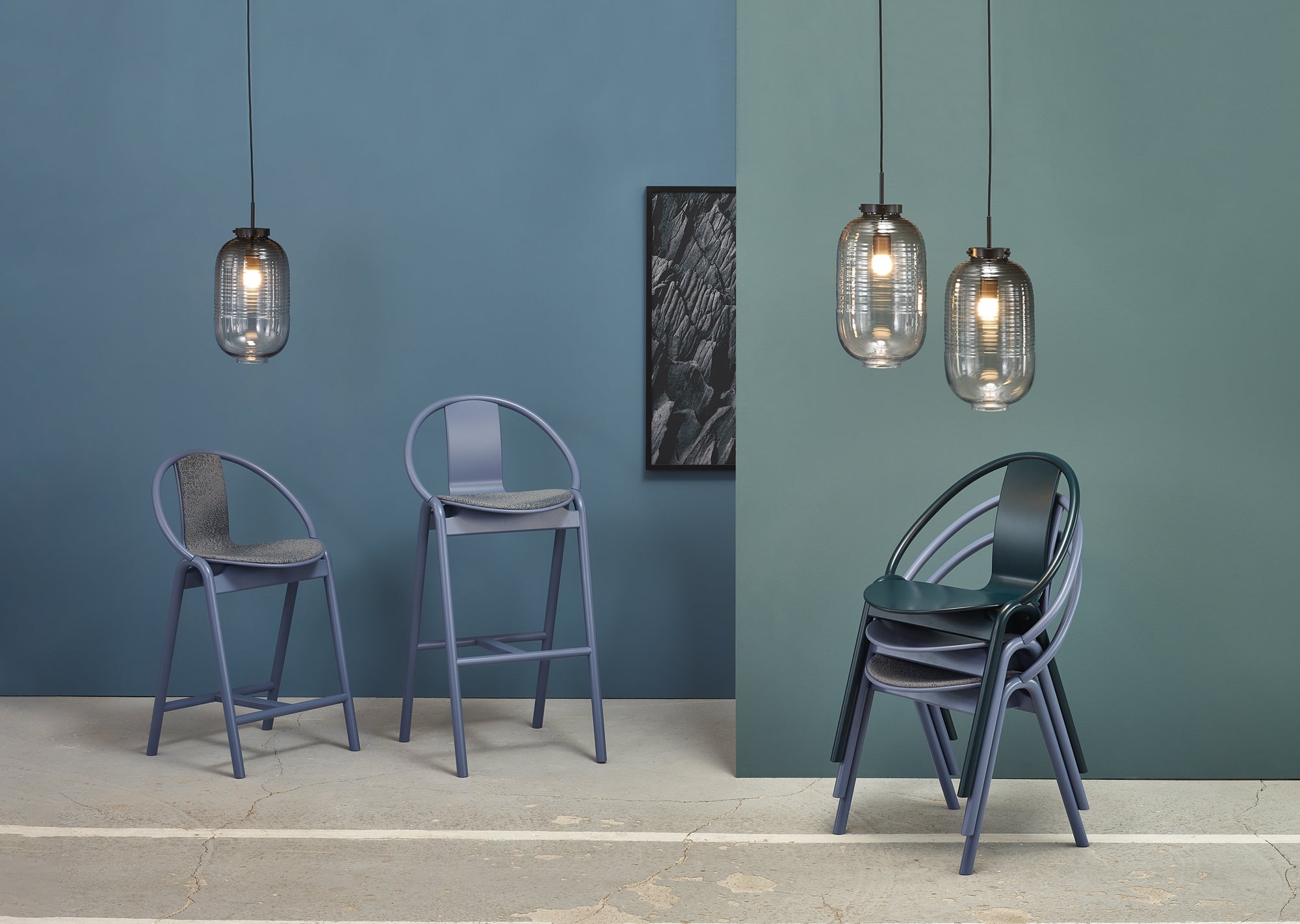 Again Bar and Counter Chair — Upholstered Seat