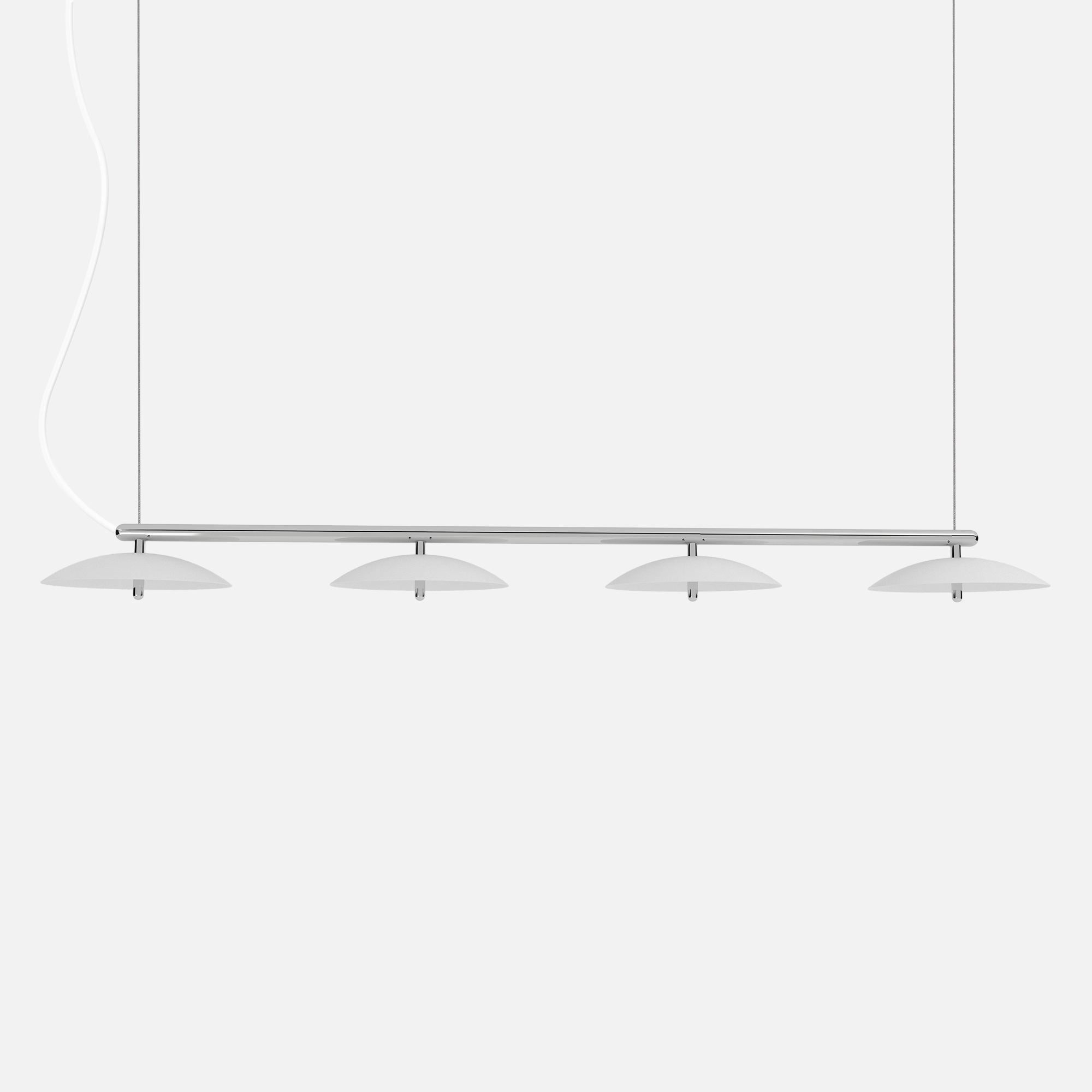 Signal Linear Pendant Light — White & Nickel