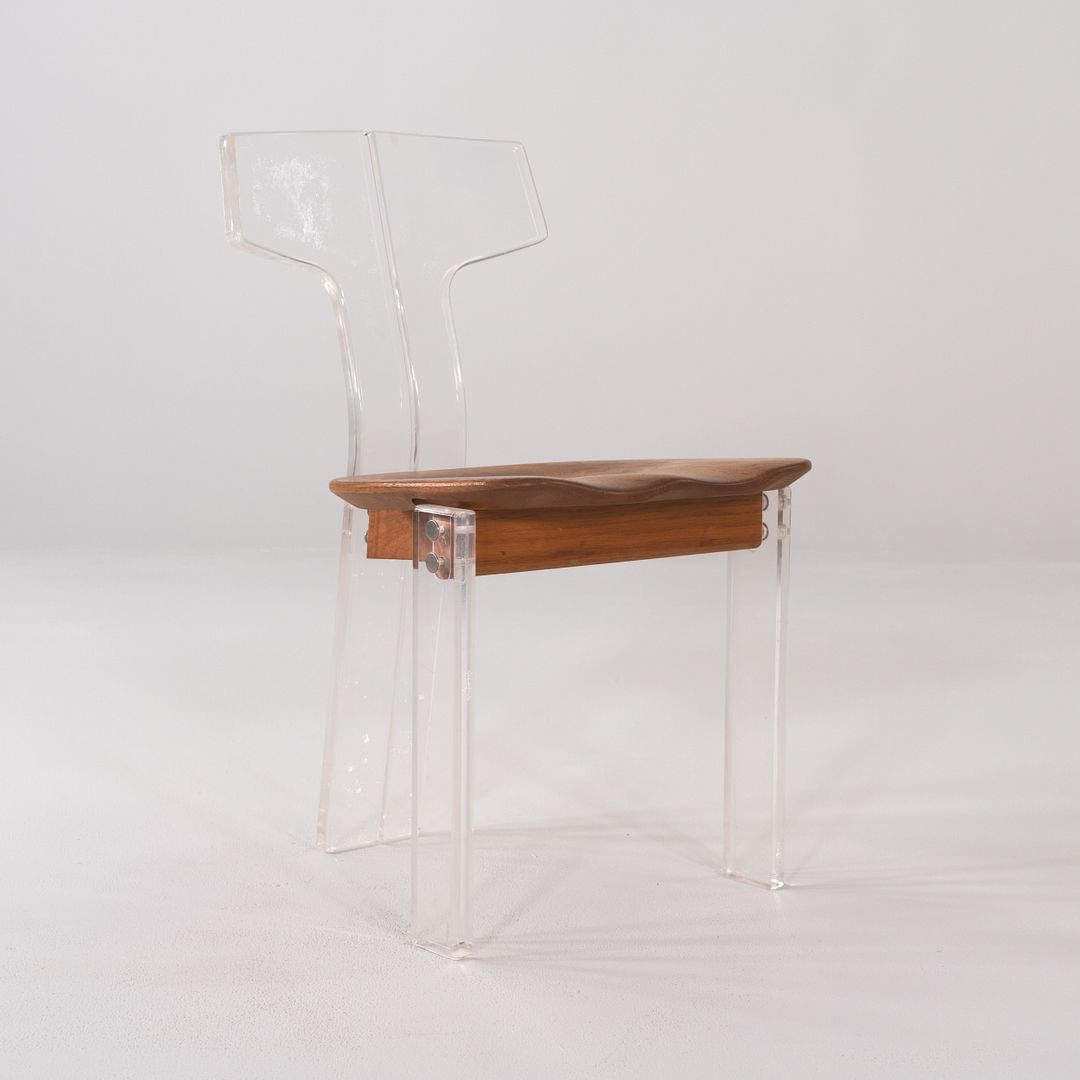 Lucite and Oak Side Chair