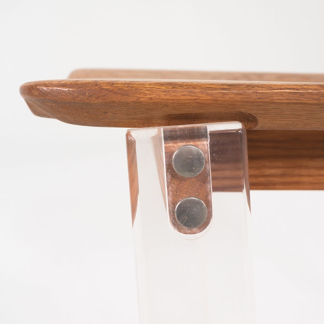 Lucite and Oak Side Chair