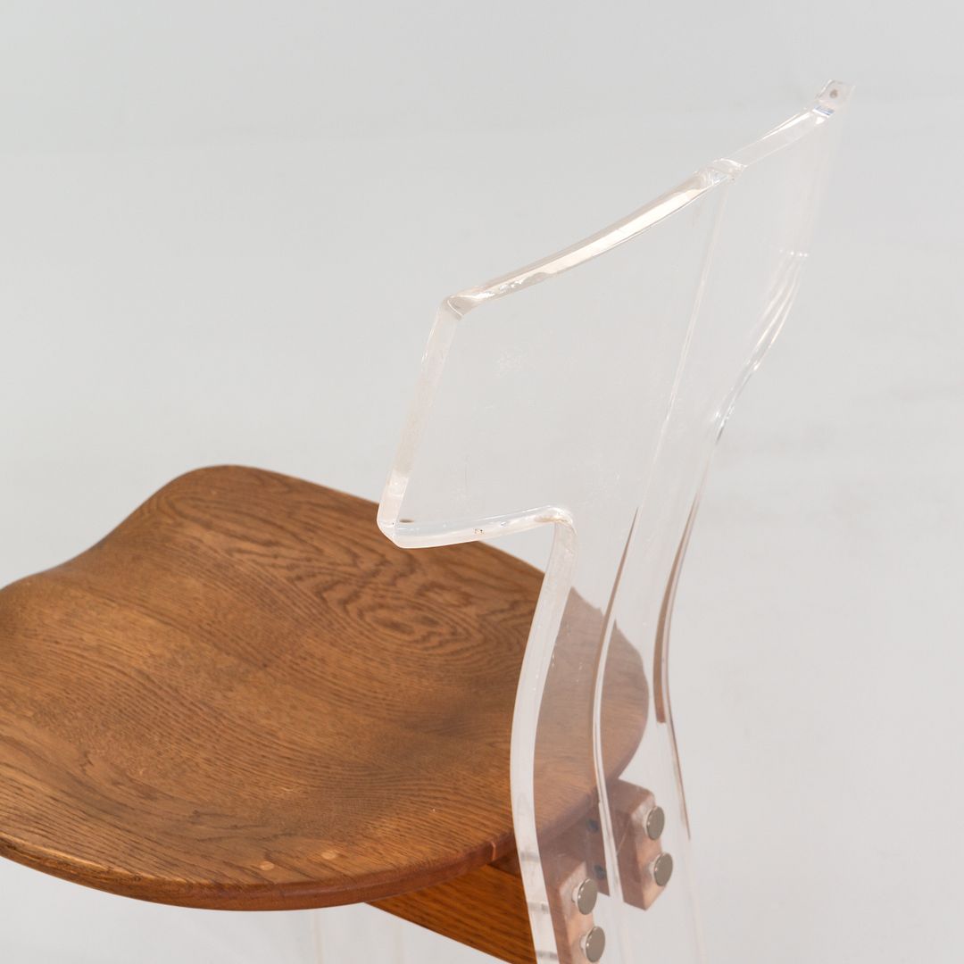 Lucite and Oak Side Chair